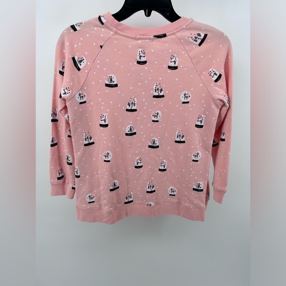 NWT Girls Peek Sweatshirt Large Size 10 Pink Snow globe Stars 100% Cotton - Picture 5 of 8